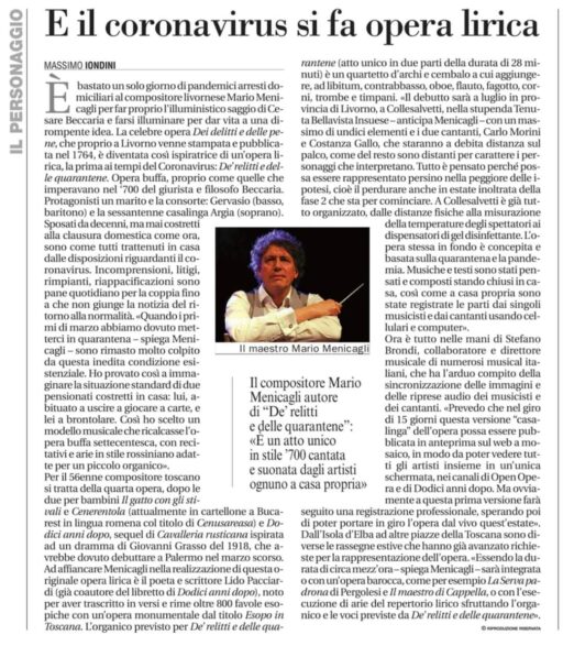 De’ relitti e delle quarantene del Maestro Mario Menicagli