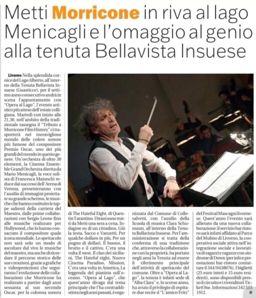 La stampa presenta “Morricone Film History”, edizione 2022 di “Opera al Lago”